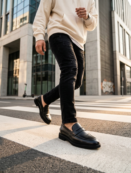 Loafers (Лофери) М чорний шкіра D993N-89-1 Black Cosottinni