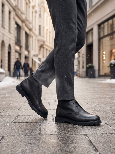 Winter boots (Черевики)  М чорний шкіра HP 101 Stingray