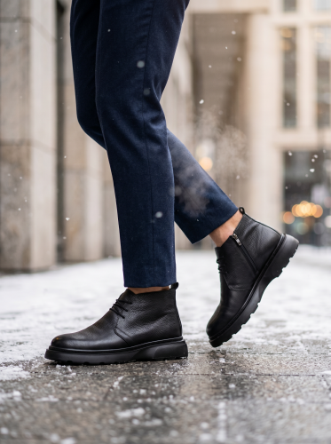 Winter boots (Черевики)  М  чорний шкіра 515-F Stingray