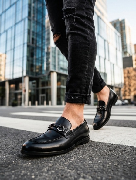 Loafers (Лофери) гучи М чорний шкіра YD51BN-1-Q21 NDKT-15K Cosottinni