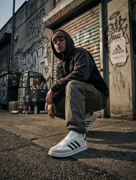 SNEAKERS ( КРОСІВКИ ) SAMBA М білий экошкіра\замш EG 4958 