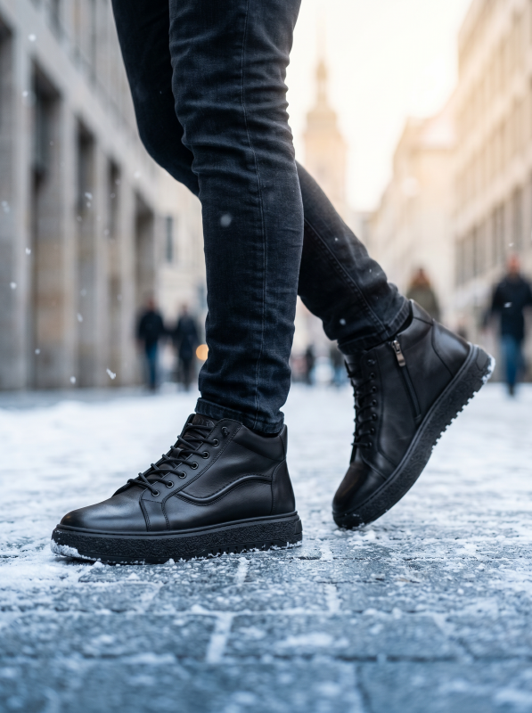 Winter boots (Черевики)   М чорний шкіра 4626988-ш KADAR