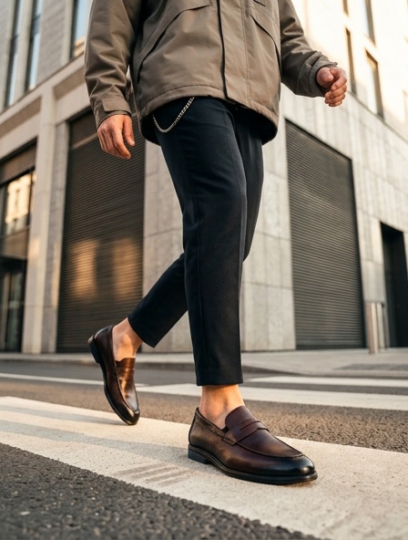 Loafers (Лофери) М коричневий шкіра 2055AB-0705 Brown