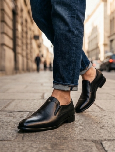 Slippers (Сліпери) М чорний шкіра D9928N-845-1 BLACK Cosottinni