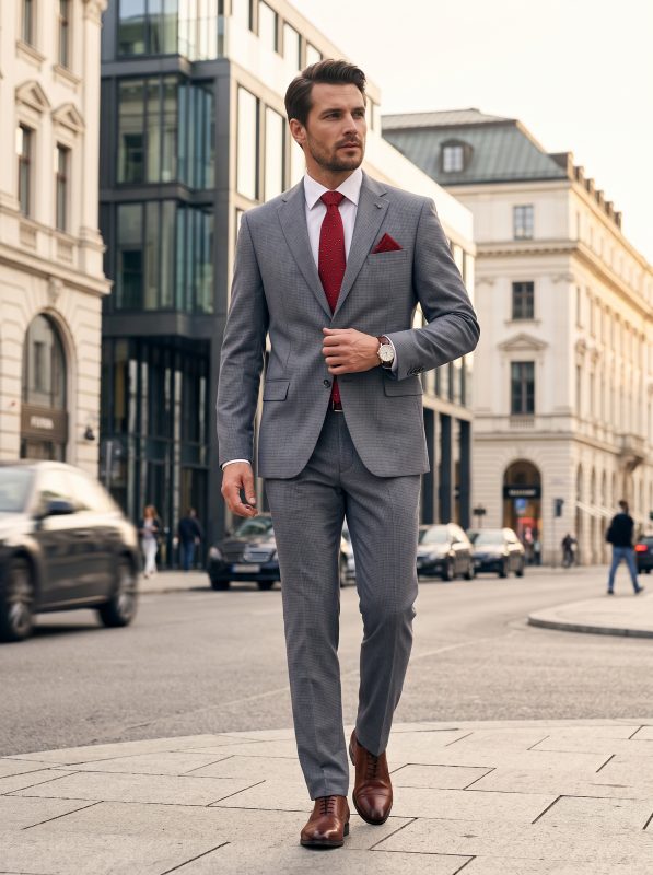 Чоловічий одяг Класичні костюми SLIM М сірий 65 % POLY , 35% VISKON E33 Light grey ZI.GANALI