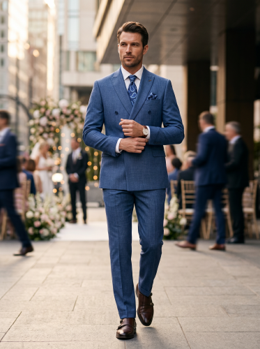 Чоловічий одяг Класичні костюми SLIM FIT М синій 80% WOOL, 20% VISCOSE K 010 BLUE AMONCE