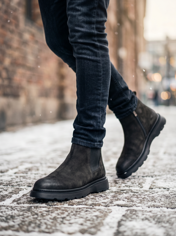 Winter boots (Черевики) байка М чорний нубук 2046-F Stingray