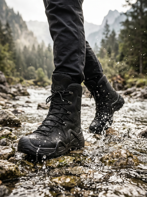Tactical shoes (Тактичне взуття) водовідштовхувальний матеріал М чорний шкіра 1490 NS Scooter