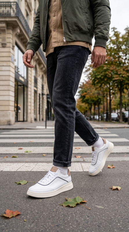 Sneakers (Кросівки) М білий шкіра D-2915S White Conhpol