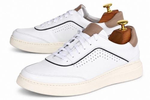 Sneakers (Кросівки) М білий шкіра D-2915S White Conhpol