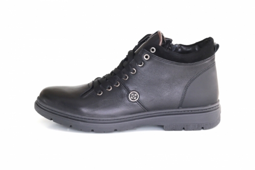 Winter boots (Черевики) на натуральному хутрі  М чорний шкіра 3210624-ш KADAR