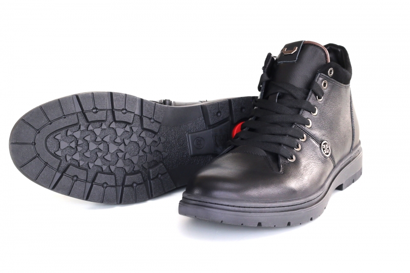 Winter boots (Черевики) на натуральному хутрі  М чорний шкіра 3210624-ш KADAR