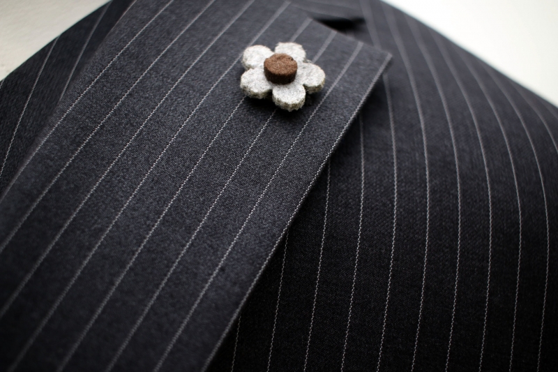Чоловічий одяг Класичні костюми SLIM FIT полоска М чорний 76% WOOL, 20% POLYAMID, 4% LUCRA C-44 GONZALES