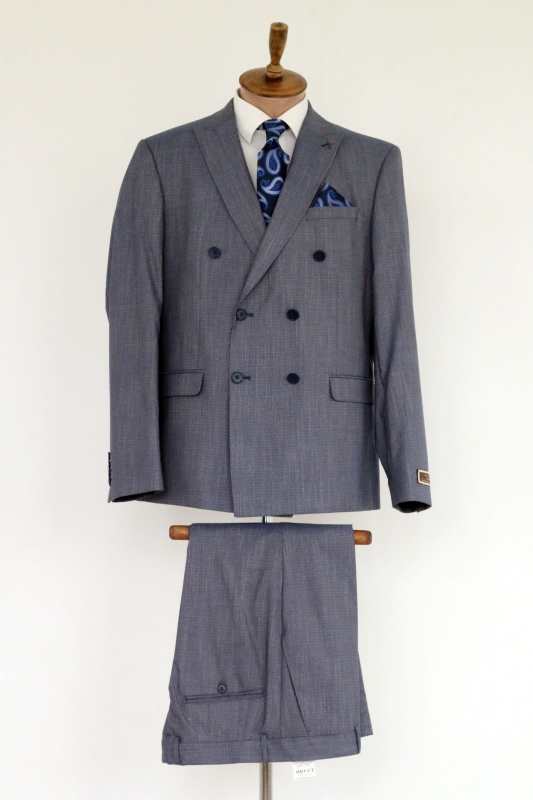 Чоловічий одяг Класичні костюми SLIM FIT М сіро-синій 80% WOOL, 20% VISCOSE K 010 GREY AMONCE