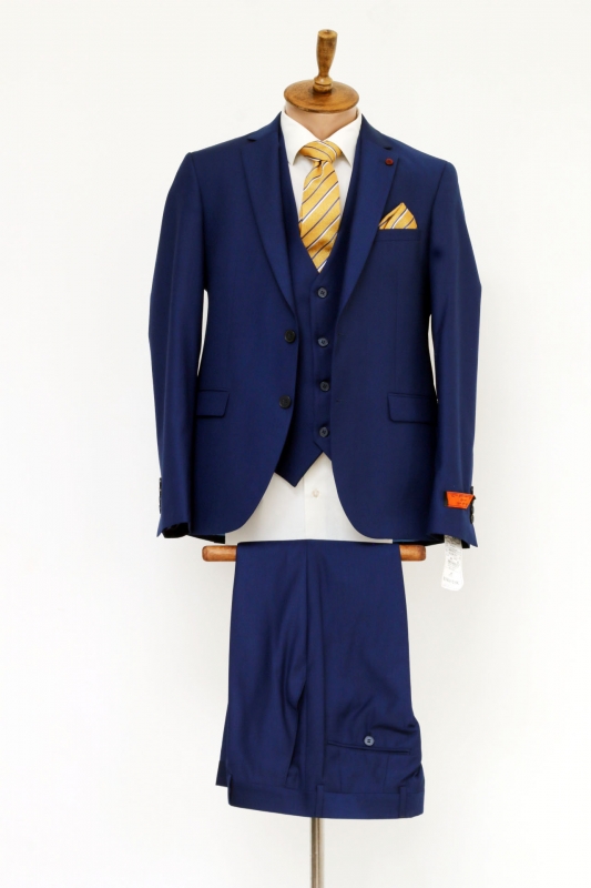 Чоловічий одяг Класичні костюми SLIM FIT М синій 80% WOOL, 20% VISCOSE 854 ROMASTER