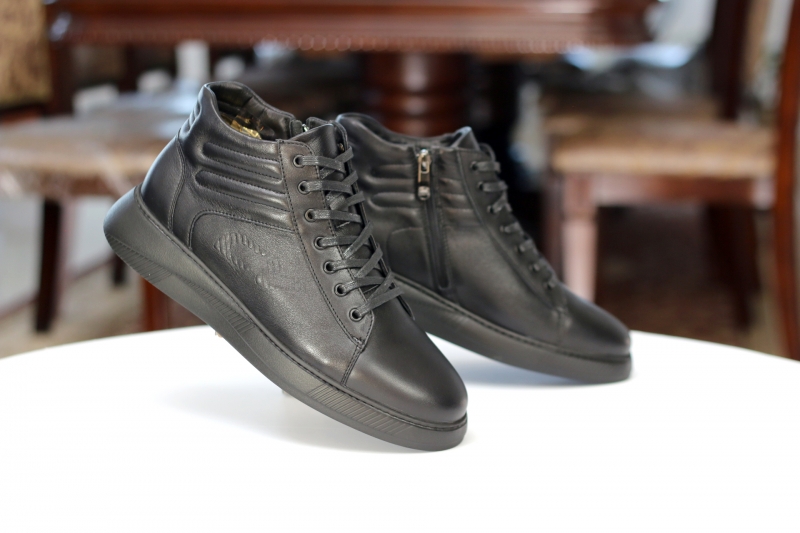Winter boots (Черевики) натуральне хутро чорний шкіра 02-3439626-Ш CORSO VITO