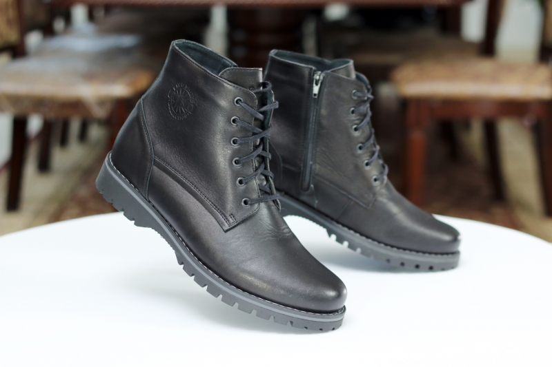 Winter boots (Черевики)  М чорний шкіра 867 black RIKO