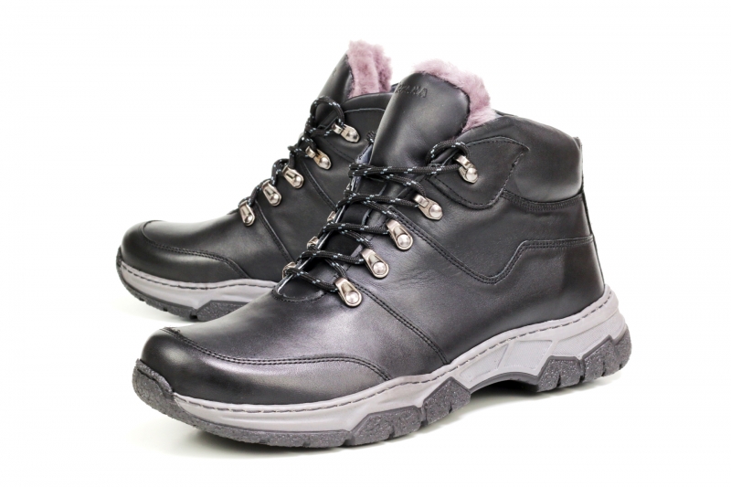 Winter boots (Черевики)  М  чорний шкіра 016-459 bllack IGUANA