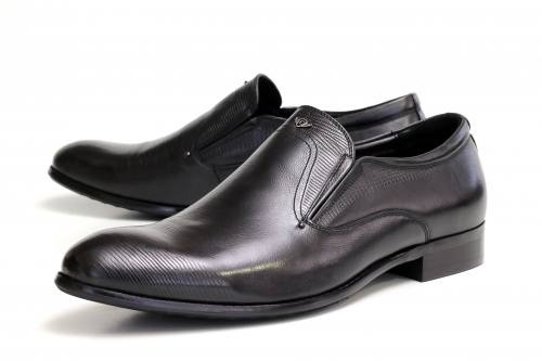 Slippers (Сліпери) М чорний шкіра D01N-829-1 BLACK Cosottinni