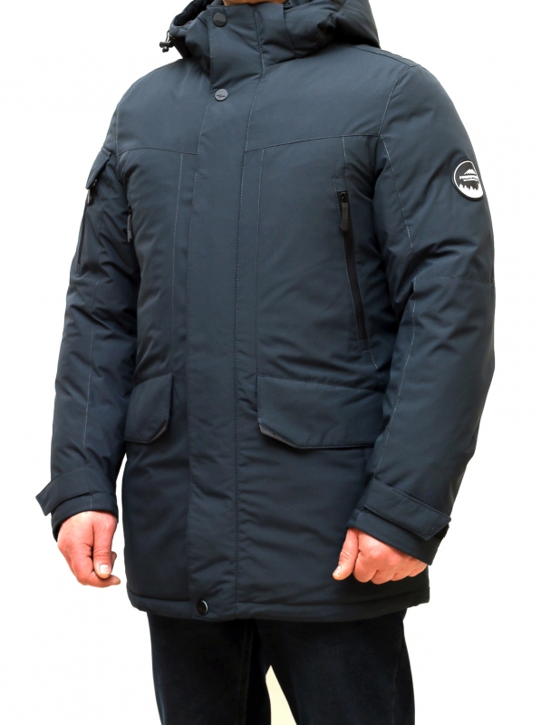 Чоловічий одяг Пуховики М сіро-синій 100% нейлон FP-18288 GREY-BLUE FROMPOLES