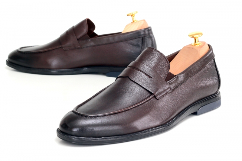 Loafers (Лофери) М коричневий шкіра 2055AB-0705 Brown