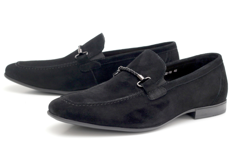 Loafers (Лофери) замш М чорний шкіра D778N-102-18 Cosottinni