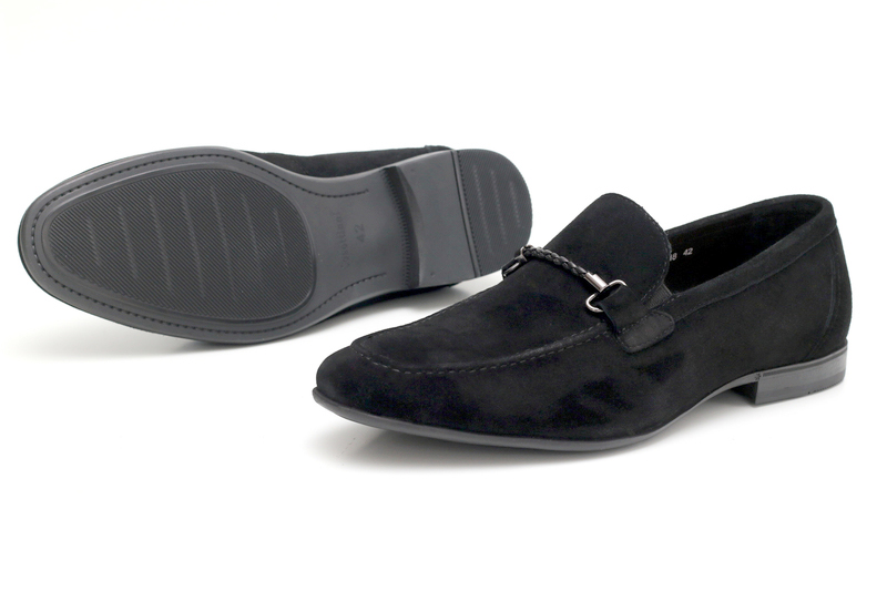 Loafers (Лофери) замш М чорний шкіра D778N-102-18 Cosottinni