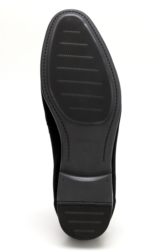 Loafers (Лофери) замш М чорний шкіра D778N-102-18 Cosottinni
