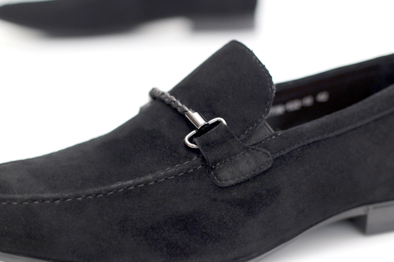 Loafers (Лофери) замш М чорний шкіра D778N-102-18 Cosottinni