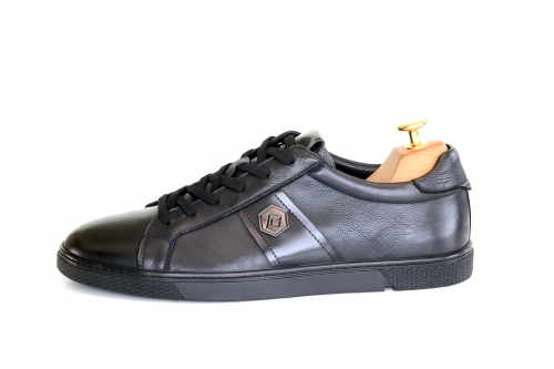 Sneakers (Кросівки) М чорний шкіра 2280AN-0701 Black Cosottinni