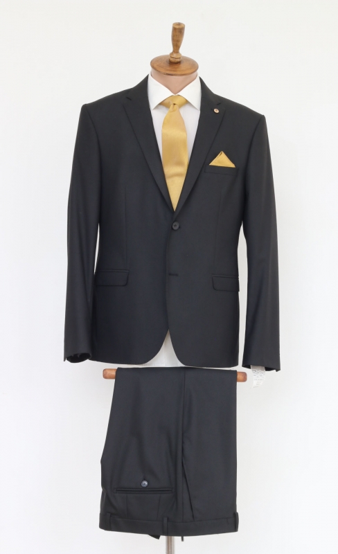Чоловічий одяг Класичні костюми SLIM М чорний 65 % POLY , 35% VISKON 1432 BLACK ZI.GANALI